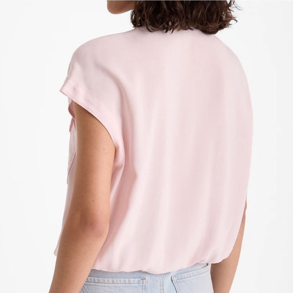 Express Pink Button-Up Blouse Bubble Hem Top Size L - Picture 9 of 9
